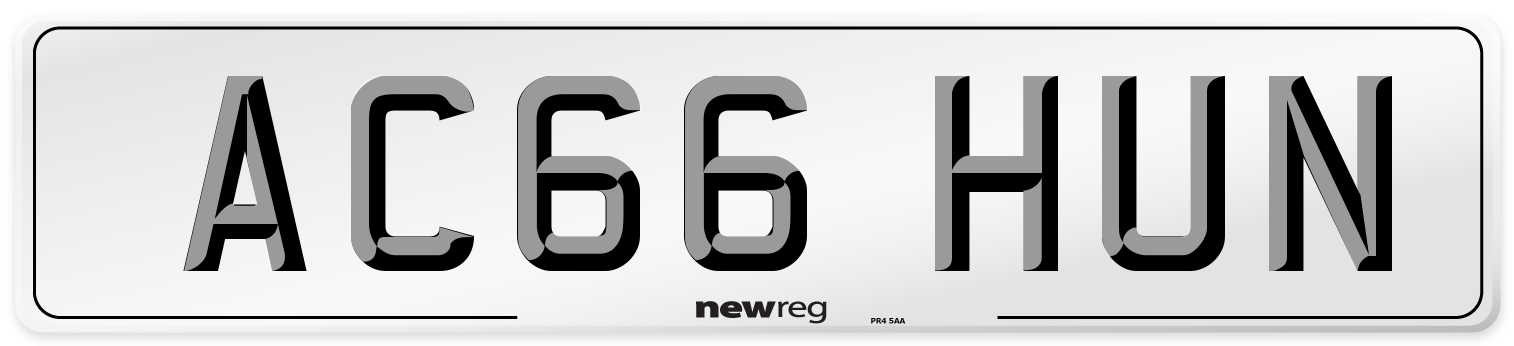 AC66 HUN Number Plate from New Reg